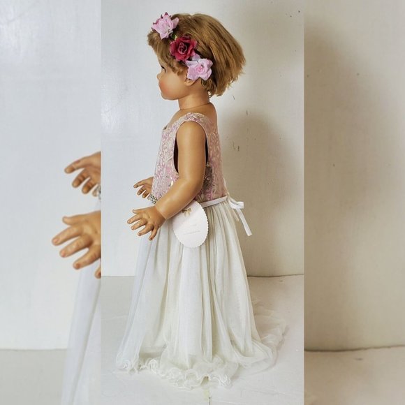 AMERICAN PRINCESS FLORAL CORKSCREW-TULLE PARTY DRESS TODDLER GIRLS 5T ROSEGOLD - Picture 5 of 10